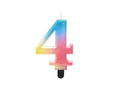Pastel ombre number candle - 4 - four