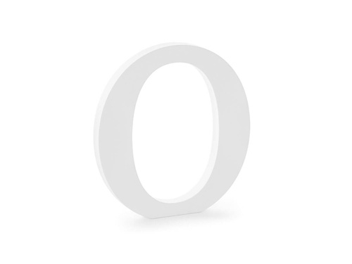 Wooden decoration letter O - white