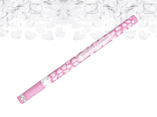 Shooting tube - white hearts - 80 cm - 1 pc.