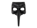 Maska karnawałowa z długim nosem - czarna - 1 szt.
