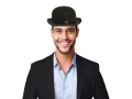 Black felt bowler hat