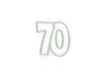 Glitz silver numeral candle 70 - 1 pc