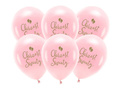 Balony lateksowe na Chrzest Święty różowe - 33 cm - 6 szt.