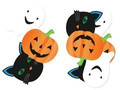 Double-sided decoration Soul, Cat and Pumpkin - 12 pcs.