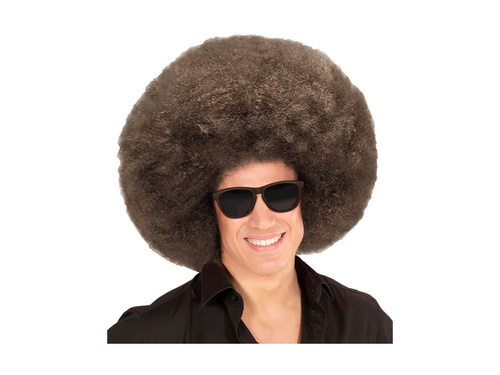 Duża peruka afro brązowa, wysokiej jakości