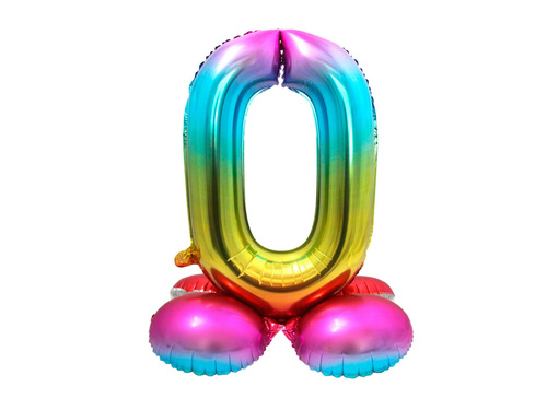 Number 0 Ombre Standing Foil Balloon - 81 cm - 1 pc