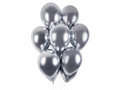 Shiny silver latex balloons - 33 cm - 50 pcs.