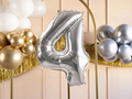 Number 4 silver Foil Balloon - 72 cm - 1 pc