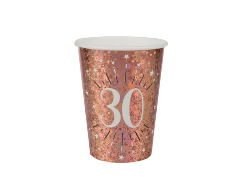 Kubeczki papierowe na trzydzieste urodziny 30 Sparkling - 270 ml - 10 szt.