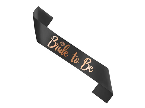 Black sash with the inscription Bride to be - 1 pc.