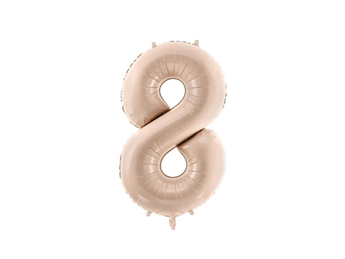 Number 8 Beige Foil Balloon - 72 cm - 1 pc