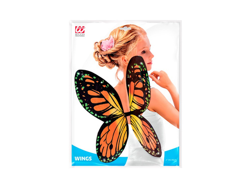 Czarno–pomarańczowo–żółte skrzydła motyla dla dzieci 66×38 cm