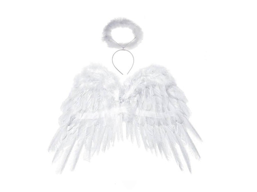 White angel wings with halo