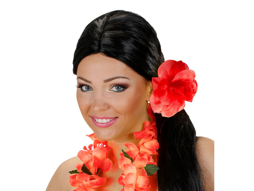 Red flower hair tie - 1 pc
