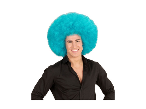 Błękitna duża peruka afro wysokiej jakości