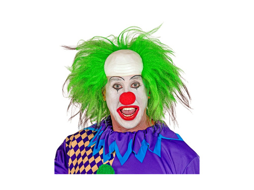 Nakrycie głowy klauna z zielonymi włosami