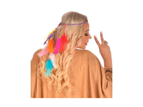 Wielokolorowa indiańska opaska z piórami