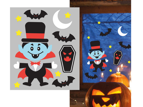 Naklejki żelowe na szybę na Halloween - 1 op.