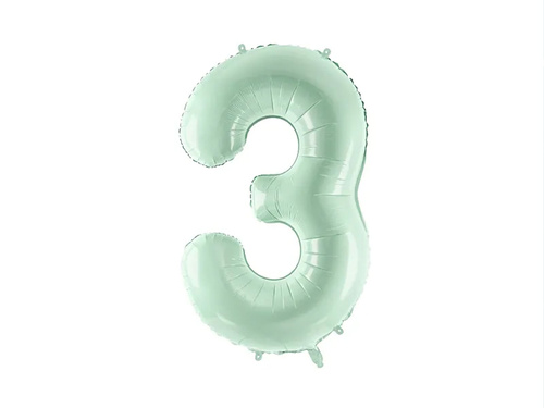 Balon foliowy zielony cyfra 3 - 72 cm - 1 szt.