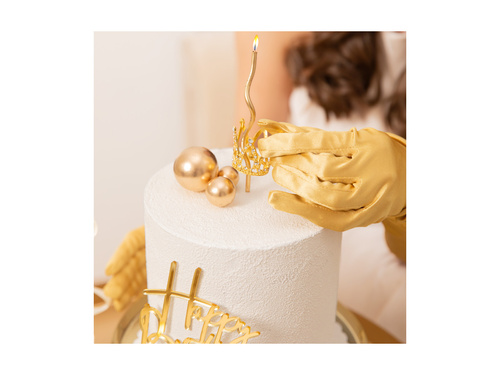 Korona na tort - 3 cm - złota z kryształkami - 1 szt.