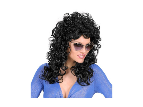 Czarna peruka kręcone włosy