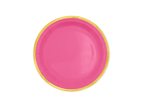 Fuchsia plates with gold rim - 18 cm - 6 pcs.