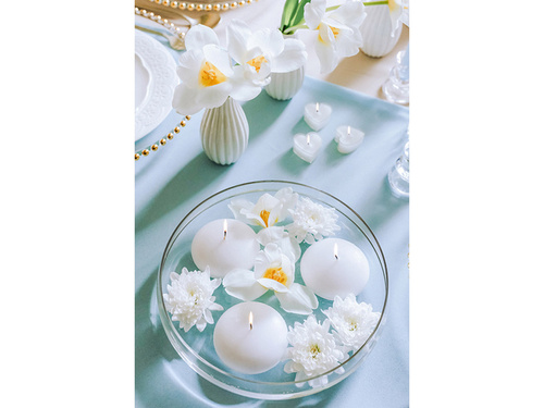 Świeczka podgrzewacz Serce białe - 4 cm - 10 szt.