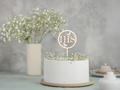Wooden cake topper IHS First Holy Communion - 1 pc.