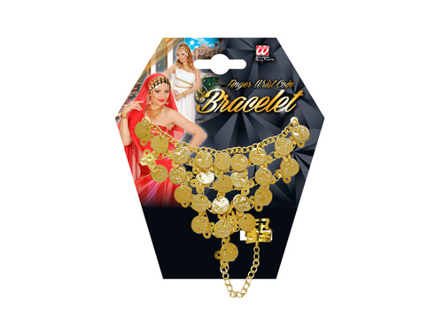 Złota bransoletka z monetami i pierścionkiem