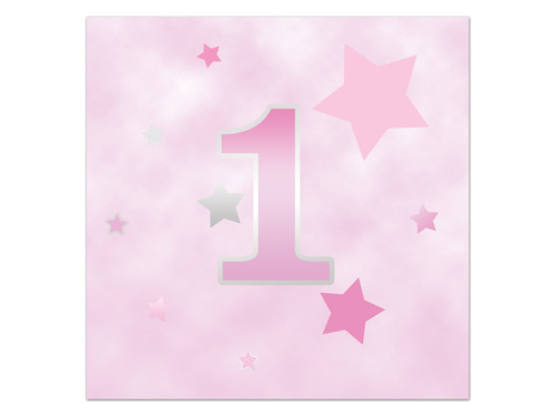 Birthday napkins for birthday Stars pink - 33 cm - 20 pcs.