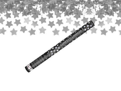 Shooting tube - silver metallic stars - 60 cm - 1 pc.