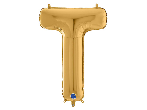 SuperShape Letter "T" Gold Foil Balloon - 66 cm - 1 pc