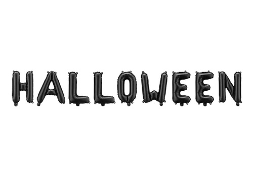 Balon foliowy napis Halloween czarny - 46 cm