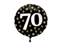 Balon foliowy na siedemdziesiątkę czarny - 45 cm - 1 szt.