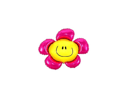 Foil balloon Pink flower to stick - 34 x 37 cm