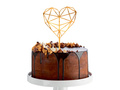 Diamond Heart gold plexiglass cake topper - 1 pc.