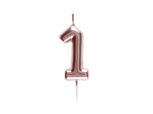 Rose gold number candle - 1 - one