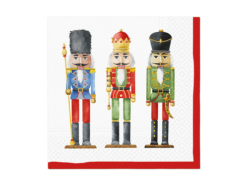 Serwetki bożonarodzeniowe Dziadek do Orzechów - 40 cm - 12 szt.