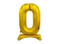 Balon foliowy stojący cyfra 0 złota - 74 cm