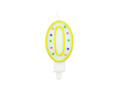 Candle number zero 0 with dots - 1 piece.