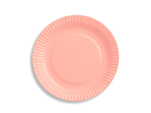 Light pink paper plates - 18 cm - 6 pcs.