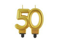 Candle for fifty metallic gold - 1 pc.