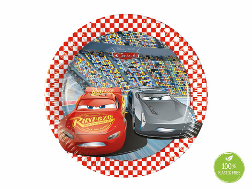 Talerzyki papierowe na urodziny Cars 3 - 20 cm - 8 szt.
