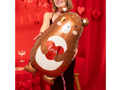 Balon foliowy Miś z sercem - 48x79 cm - 1 szt.