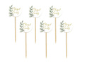 Cupcake picks with leaves for Holy Baptism - 6 pcs.