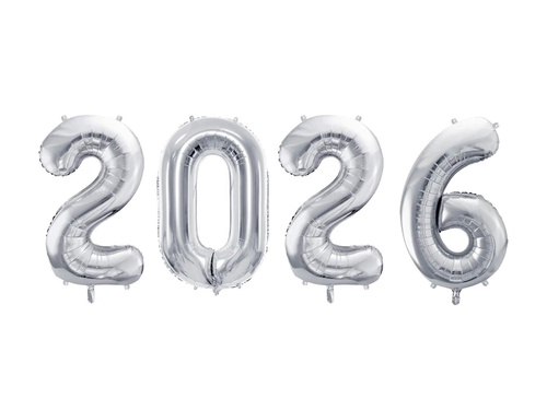 Number 2026 silver Foil Balloon - 72 cm - 4 pc
