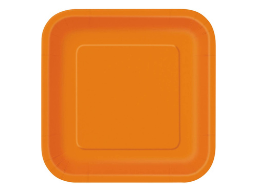 Orange paper plates - 23 cm - 14 pcs.