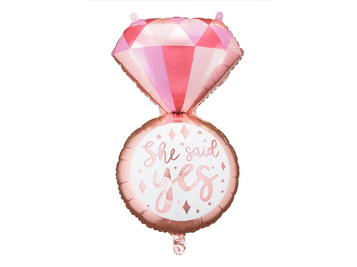 Ring She said yes Foil Balloon - 41 x 72 cm