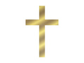 Topper for the side of the cake Cross gold with plexiglass - 1 pc.