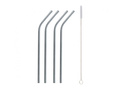 Słomki rurki łamane wielokrotnego użytku metalowe - 4 szt.